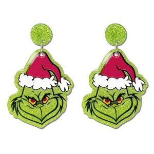 ✨ Funny Glitter Christmas Earrings | Acrylic Holiday Jewelry | Cute Gift for Her